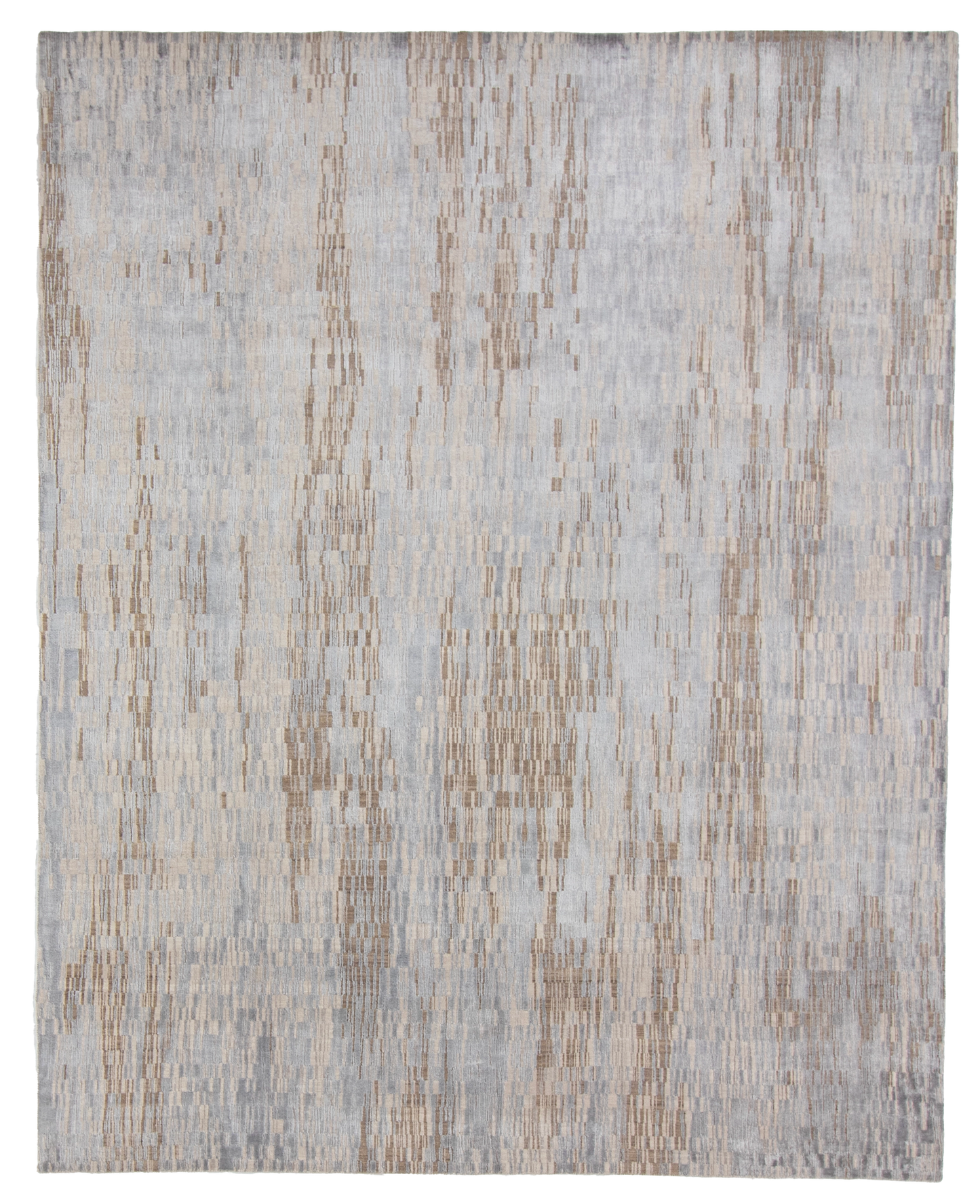 W 8 L 10 Modern Wool And Silk Blend Hand-Woven Contemporary Design - 65167