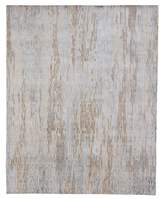 W 8 L 10 Modern Wool And Silk Blend Hand-Woven Contemporary Design - 65167