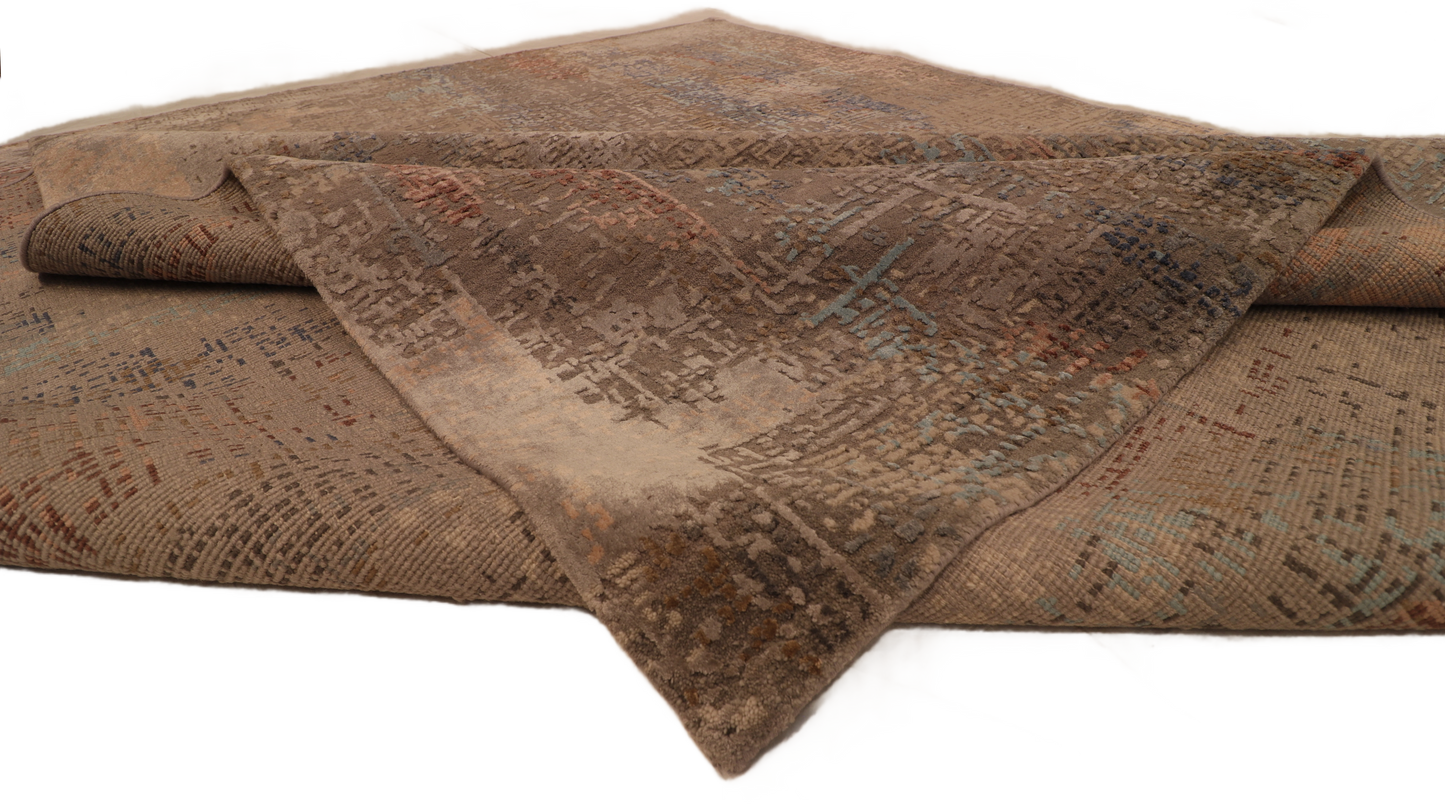 W 8.1 L 10.1 Modern 100% Wool Hand-Knotted Pile Rug - 65169