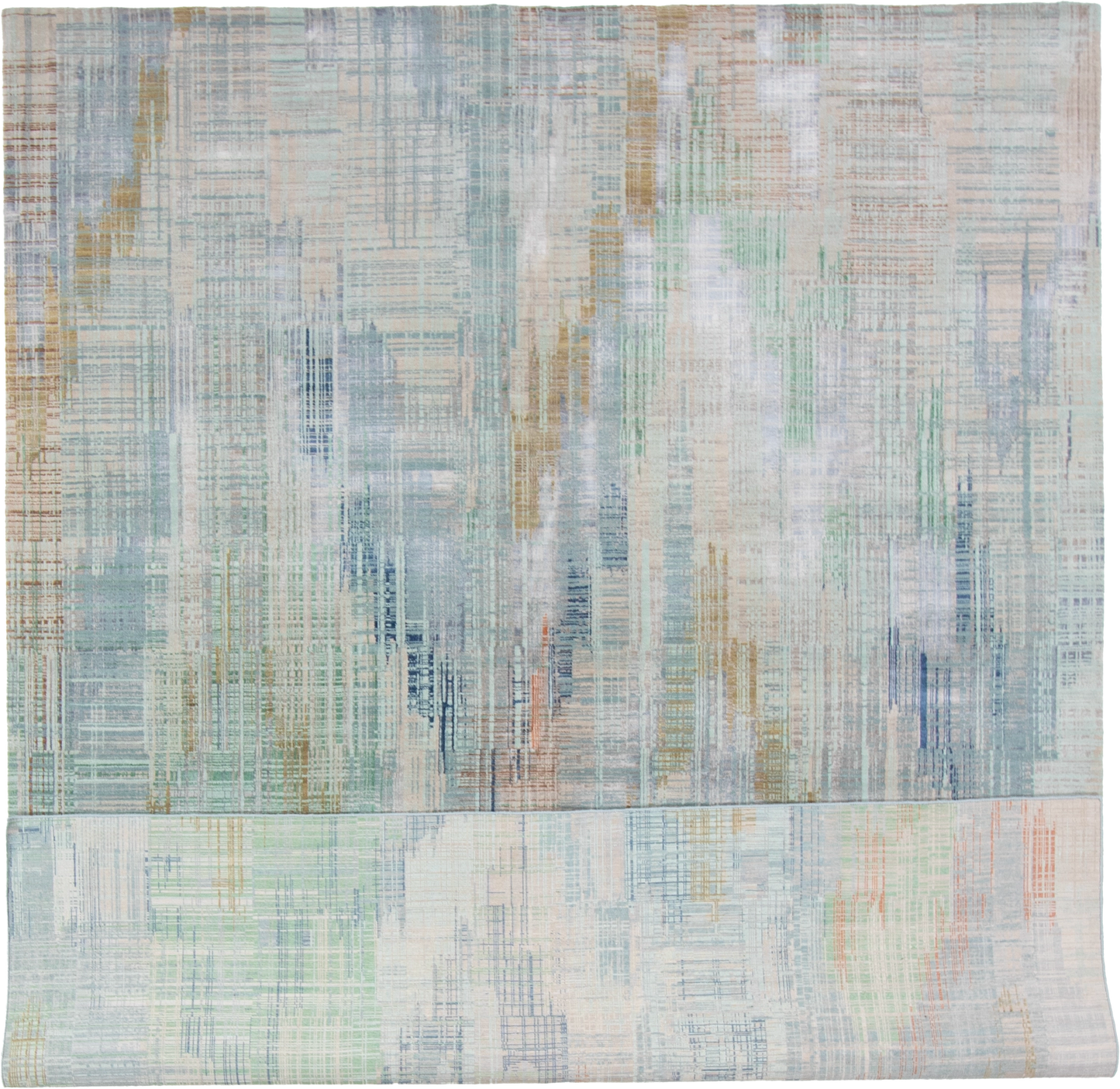 W 8.1 L 10 Modern Wool And Silk Blend Hand-Woven Contemporary Design - 65170