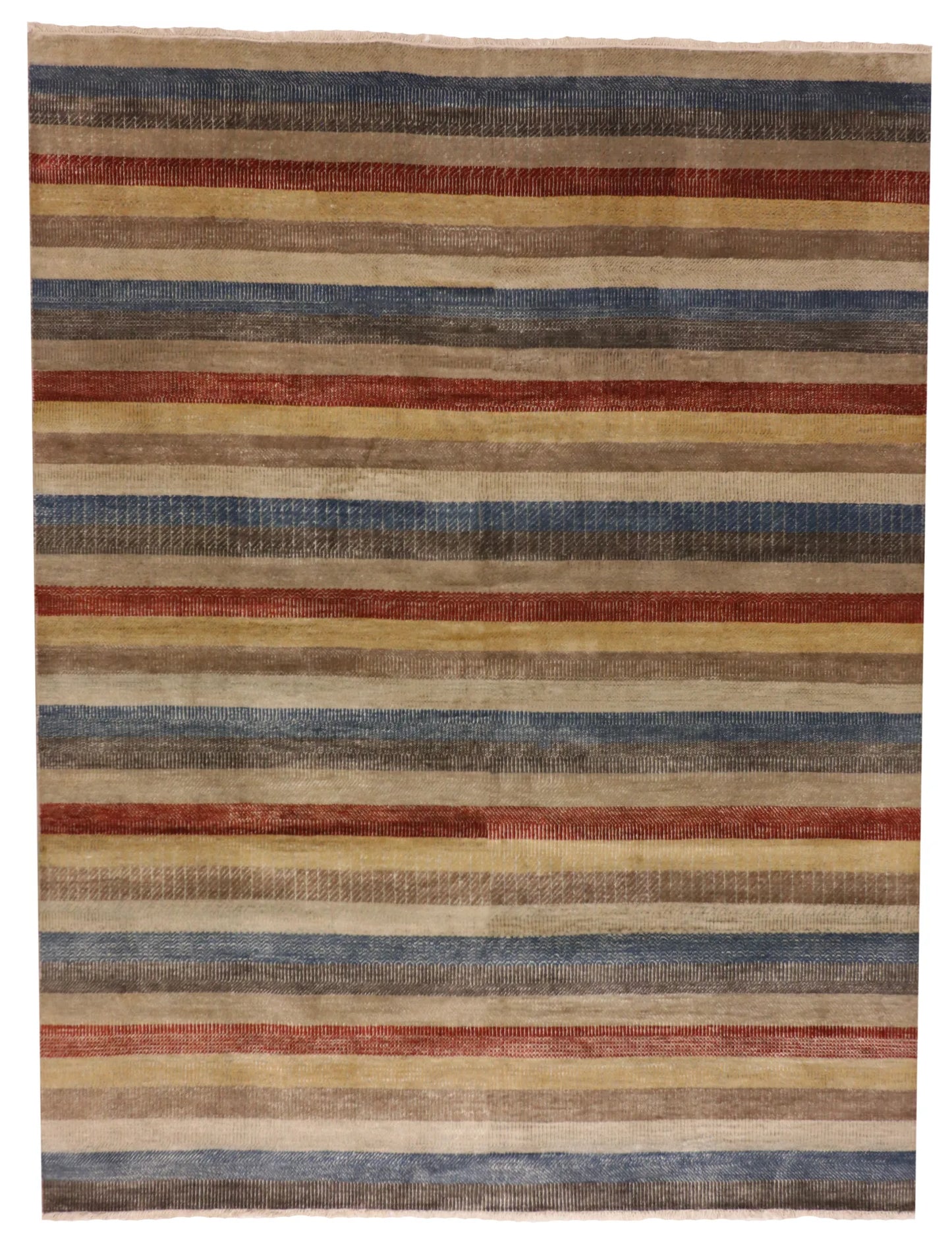 8.1 x 10.1 - Modern Silk/Wool All Over Rectangle - Finest Hand-Knotted Quality Wool — 65179