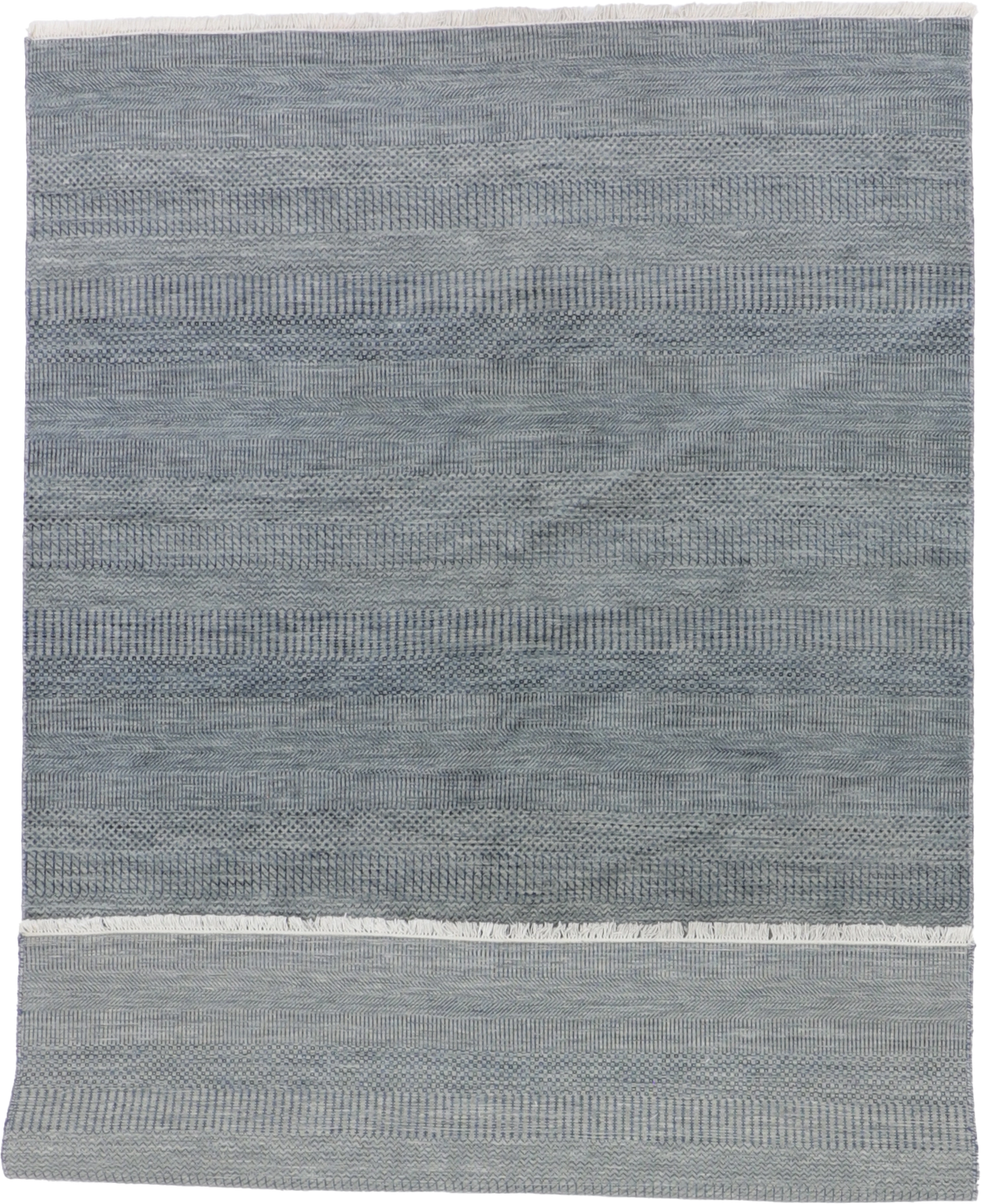 W 6.2 L 9.3 Modern Wool And Silk Blend Hand-Woven All-Over Design - 65192