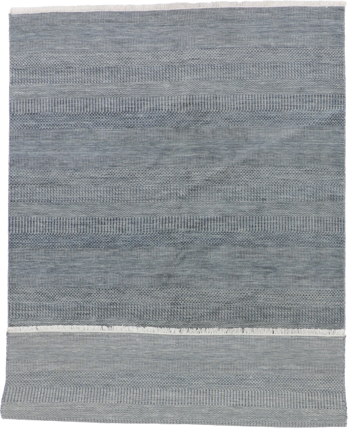 W 6.2 L 9.3 Modern Wool And Silk Blend Hand-Woven All-Over Design - 65192