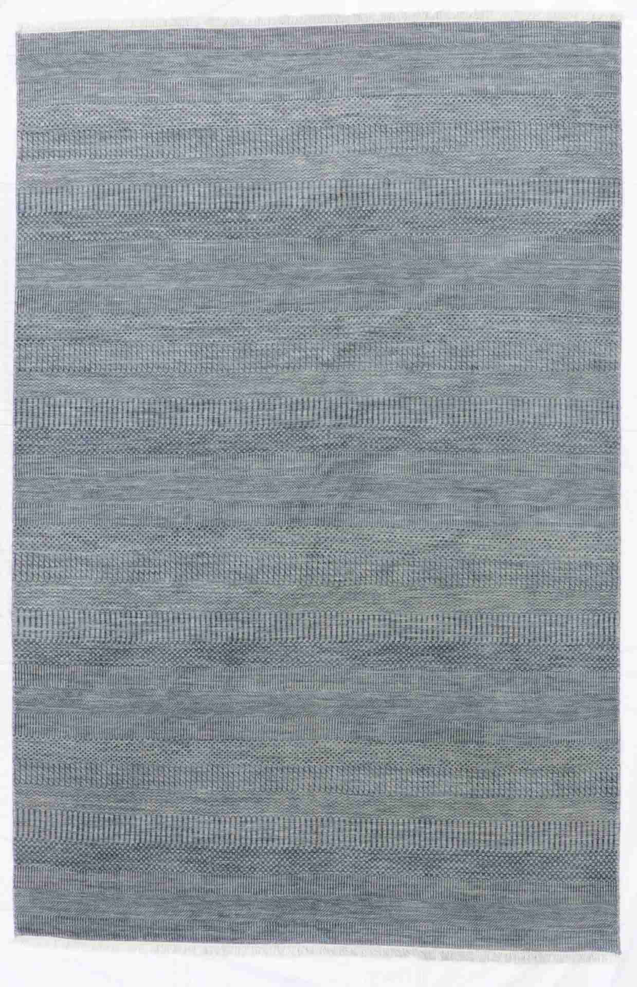 W 6.2 L 9.3 Modern Wool And Silk Blend Hand-Woven All-Over Design - 65192