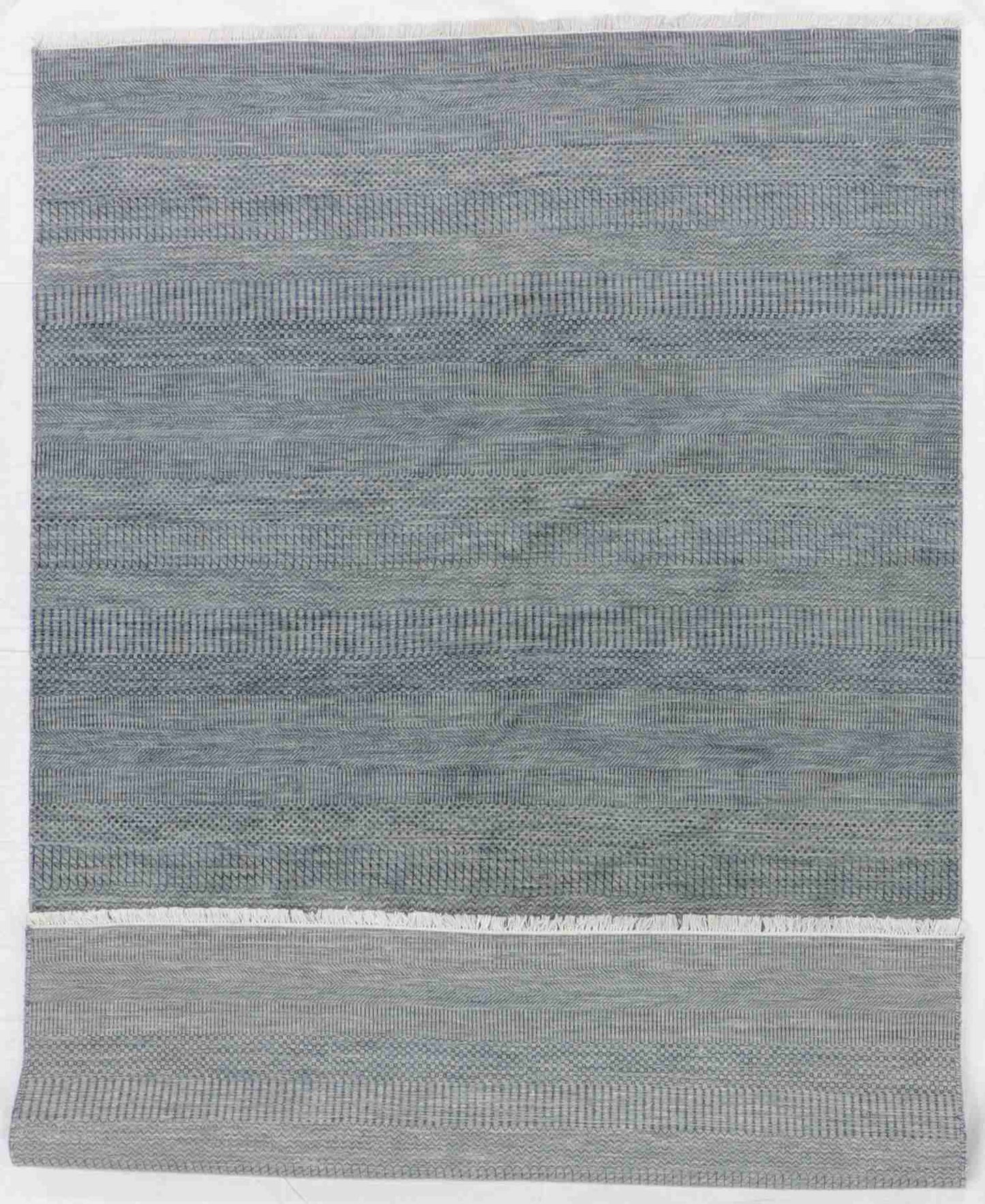 W 6.2 L 9.3 Modern Wool And Silk Blend Hand-Woven All-Over Design - 65192