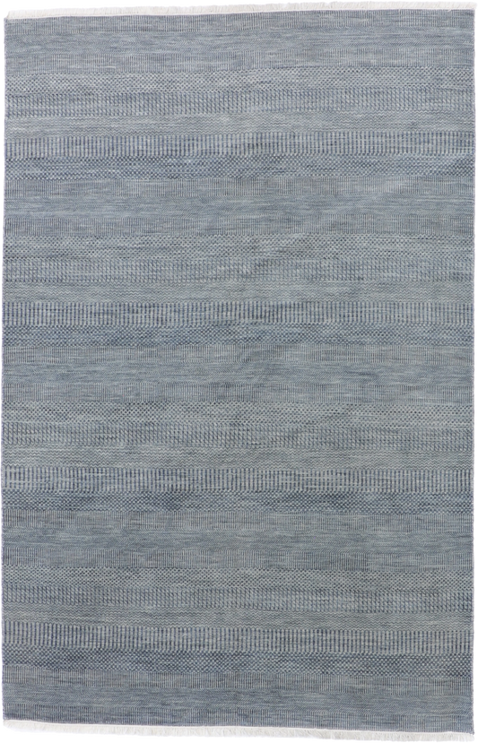 W 6.2 L 9.3 Modern Wool And Silk Blend Hand-Woven All-Over Design - 65192