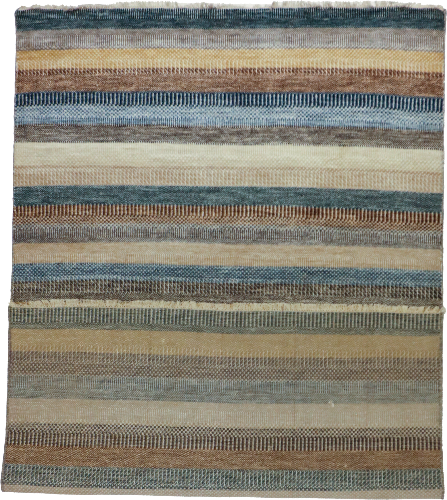 W 6 L 9.3 Modern Wool And Silk Blend Hand-Woven Contemporary Design - 65193