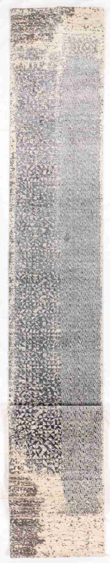 W 2.6 L 20 Modern Runner Wool And Silk Blend Hand-Woven All-Over Design - 65203
