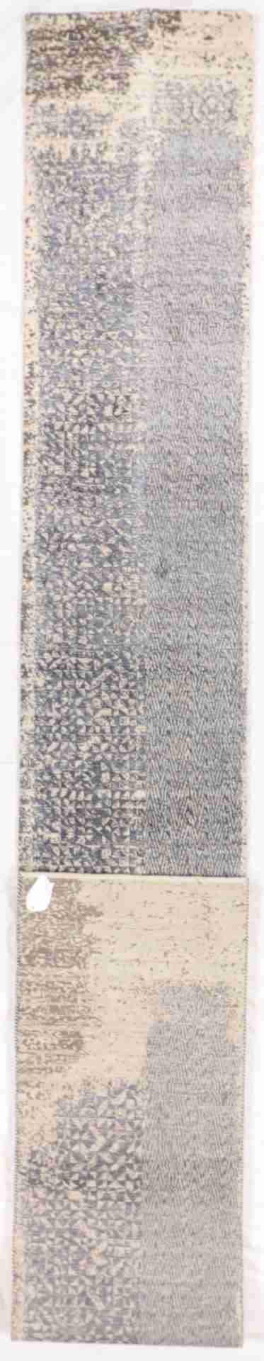 W 2.6 L 20 Modern Runner Wool And Silk Blend Hand-Woven All-Over Design - 65203