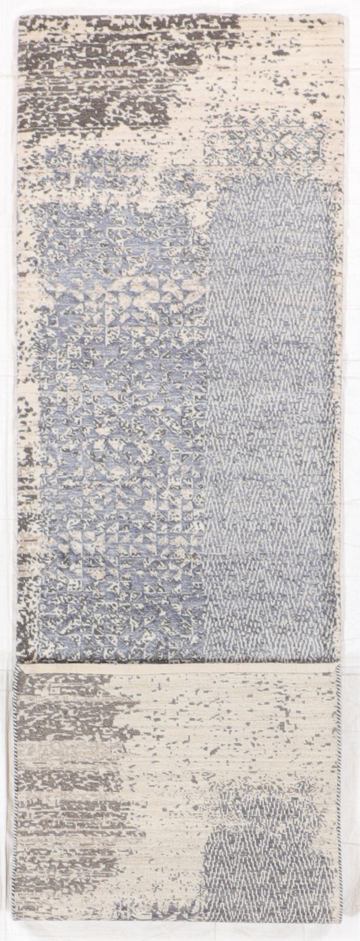 W 2.9 L 9.10 Modern Runner Wool And Silk Blend Hand-Woven All-Over Design - 65204