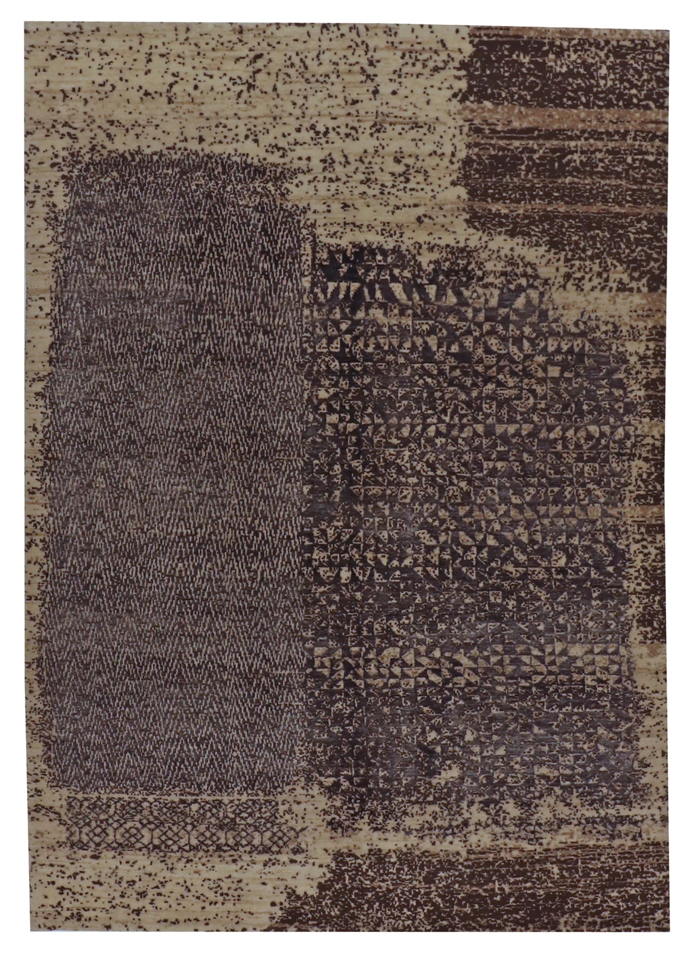 4.11 x 6.11 - Gabbeh Wool/Silk Contemporary Rectangle - Finest Hand-Knotted Quality Wool — 65210