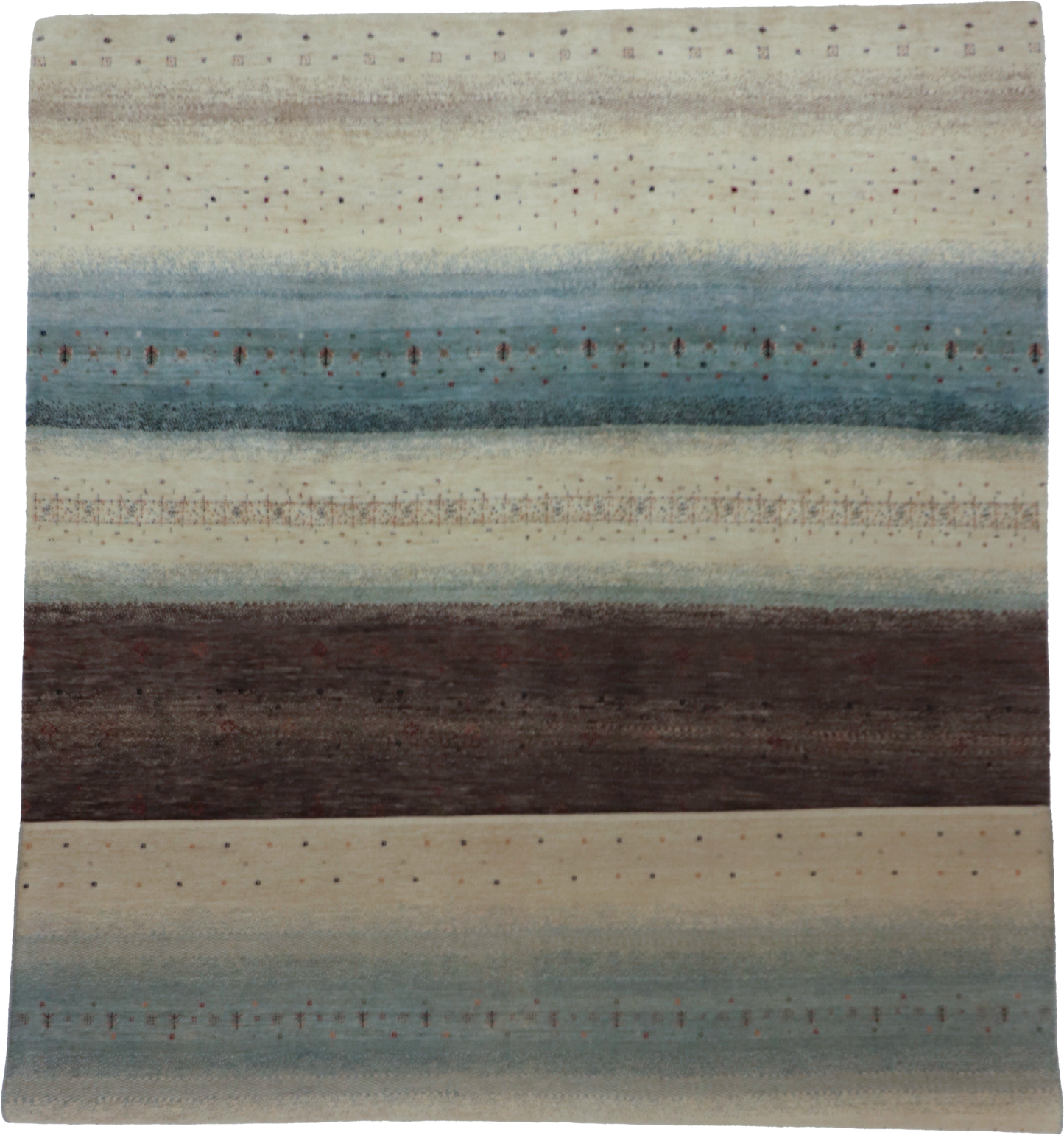 W 8.2 L 11.5 Gabbeh 100% Wool Hand-Woven All-Over Design - 65234