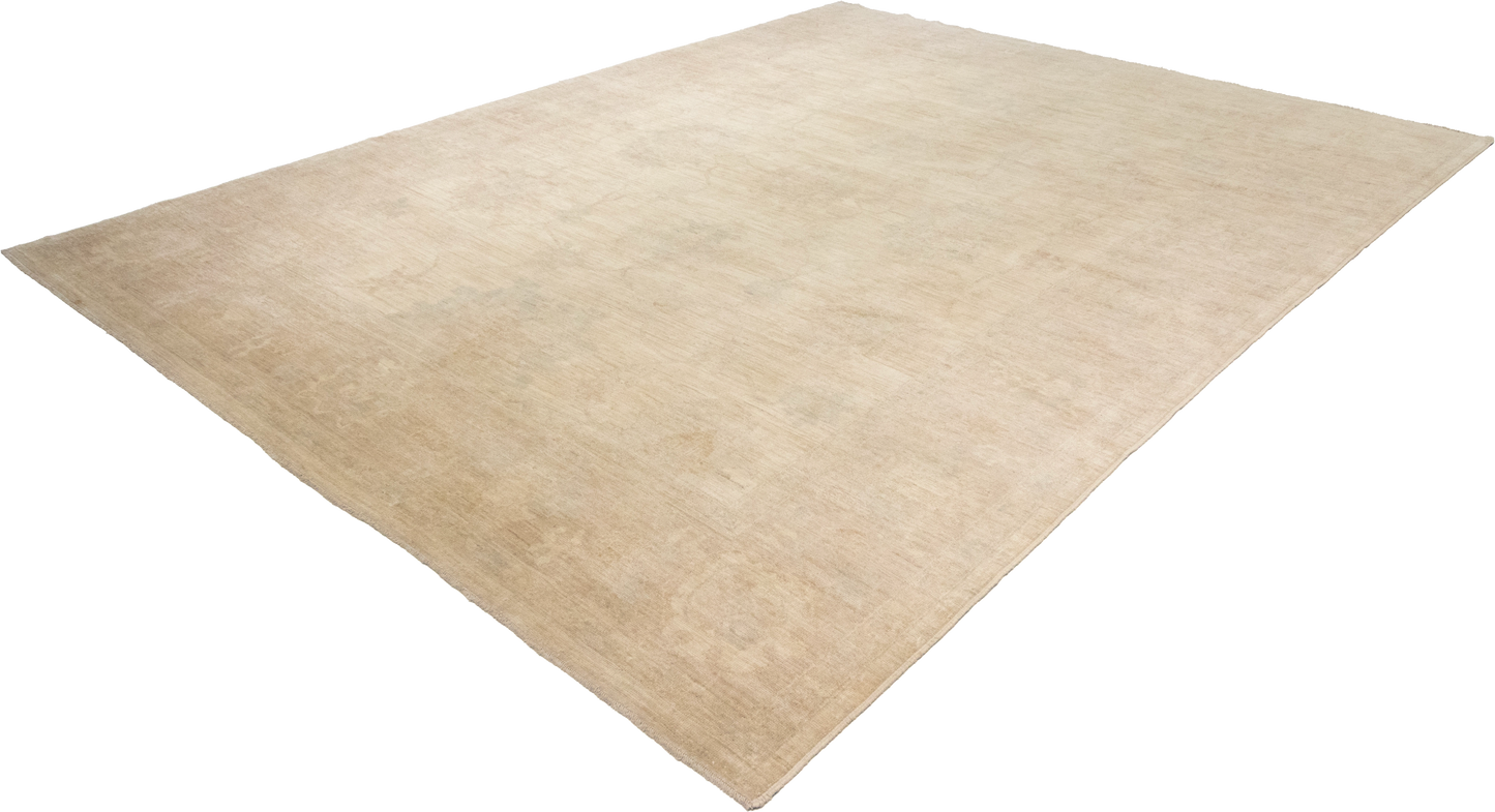 W 9.1 L 11.6 Oushak 100% Wool Hand-Woven All-Over Design - 65258