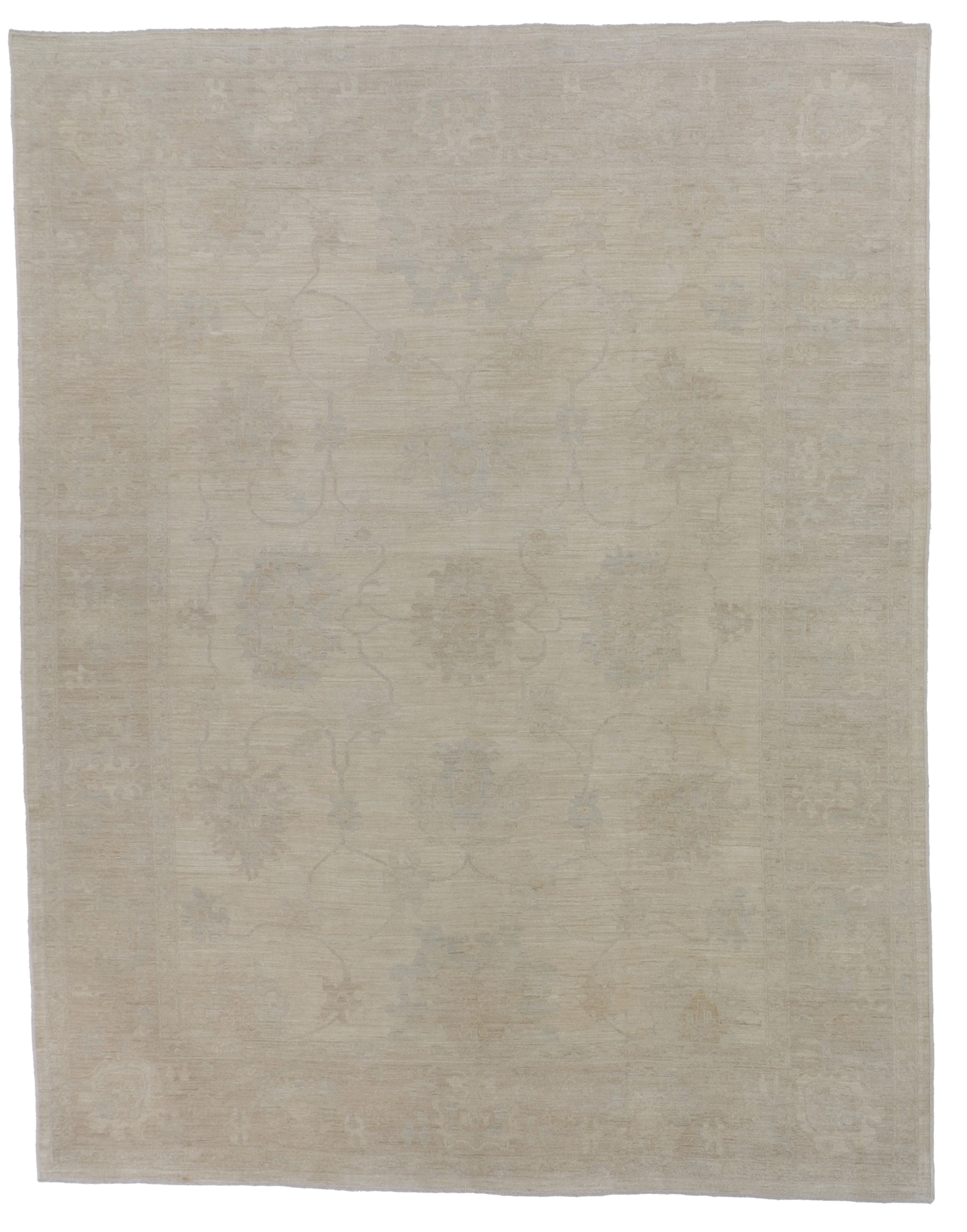 W 9.1 L 11.6 Oushak 100% Wool Hand-Woven All-Over Design - 65258