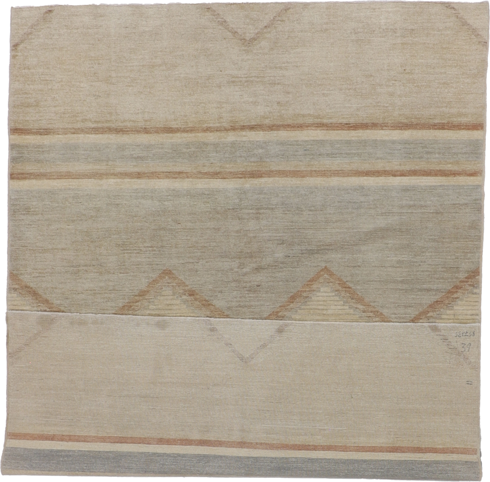 W 6.8 - L 9 - Mountain Modern Wool Western Rectangle - Finest Hand-Knotted Quality Wool - 65259