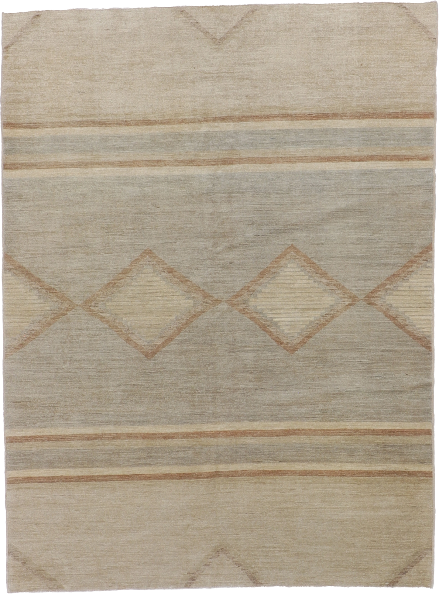 W 6.8 - L 9 - Mountain Modern Wool Western Rectangle - Finest Hand-Knotted Quality Wool - 65259