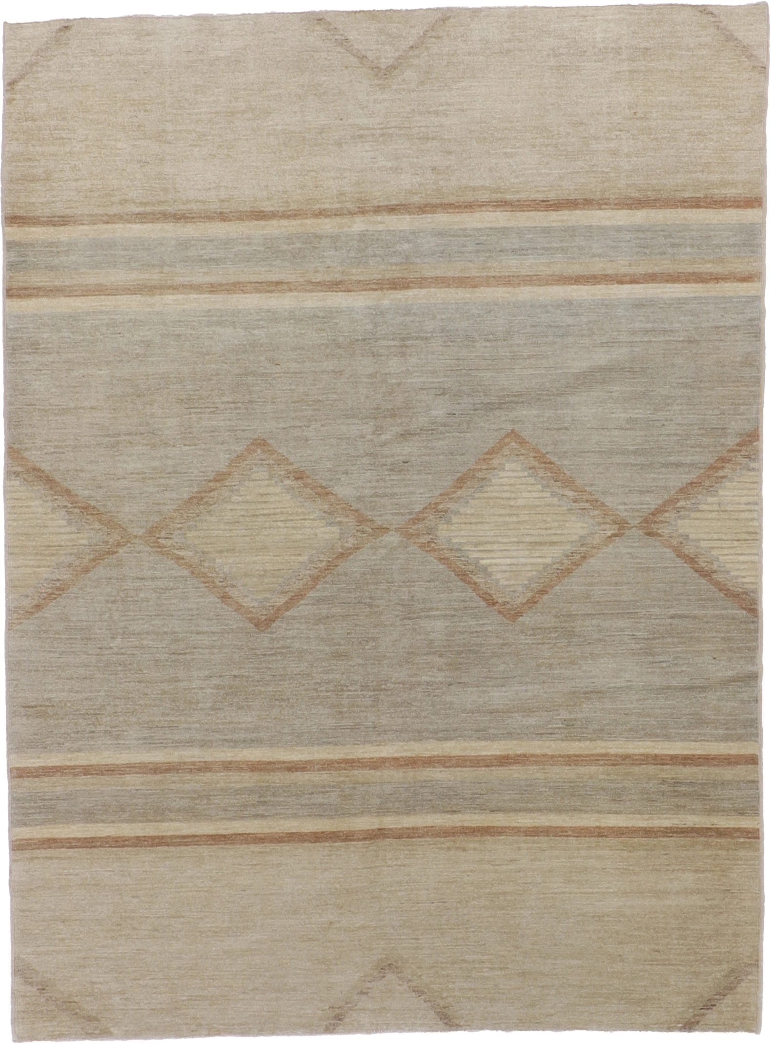 W 6.8 - L 9 - Mountain Modern Wool Western Rectangle - Finest Hand-Knotted Quality Wool - 65259