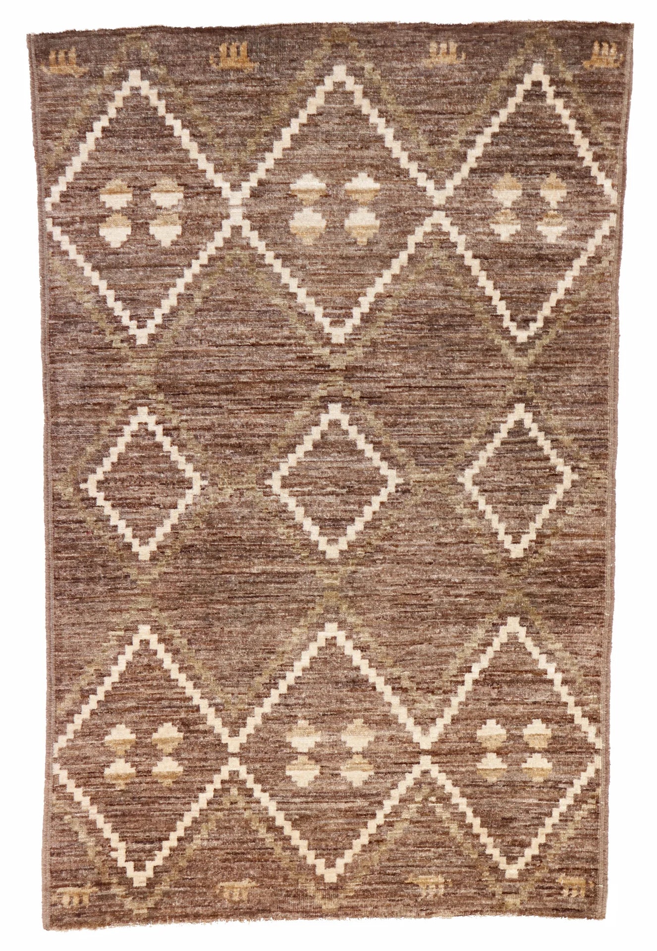 3.1 x 4.10 - Mountain Modern Fine/Wool All Over Rectangle - Finest Hand-Knotted Quality Wool — 65262