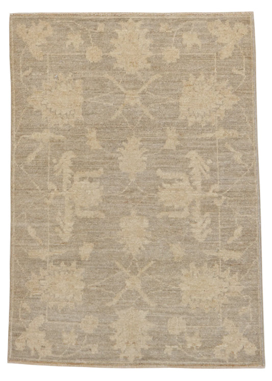 2 x 3 - Oushak Fine/Wool All Over Rectangle - Finest Hand-Knotted Quality Wool — 65266