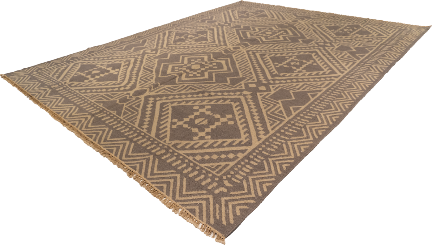 W 9 L 12 Kilim 100% Wool Hand-Woven All-Over Design - 65274