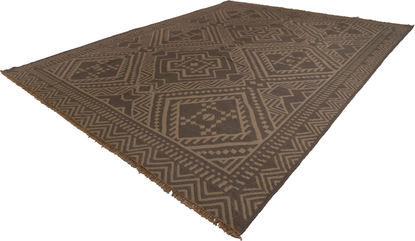 W 9 L 12 Kilim 100% Wool Hand-Woven All-Over Design - 65274