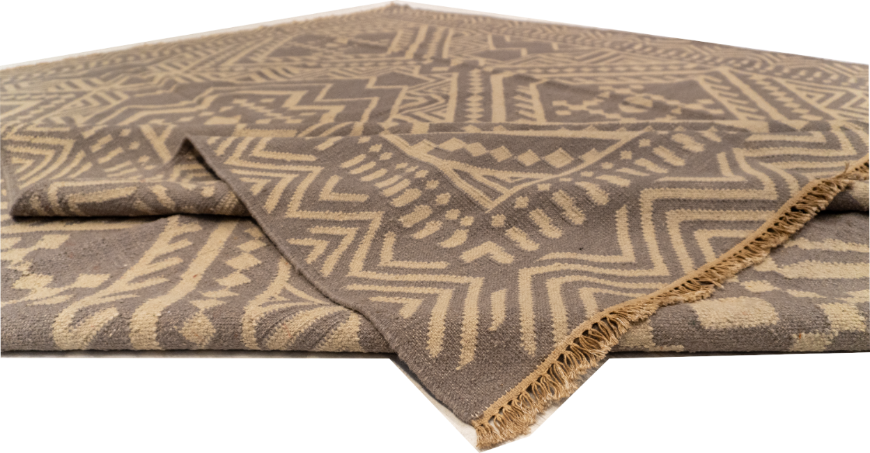 W 9 L 12 Kilim 100% Wool Hand-Woven All-Over Design - 65274