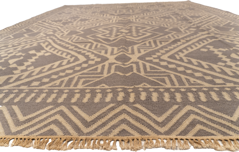 W 9 L 12 Kilim 100% Wool Hand-Woven All-Over Design - 65274
