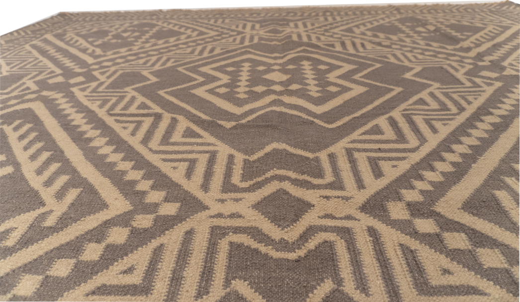 W 9 L 12 Kilim 100% Wool Hand-Woven All-Over Design - 65274