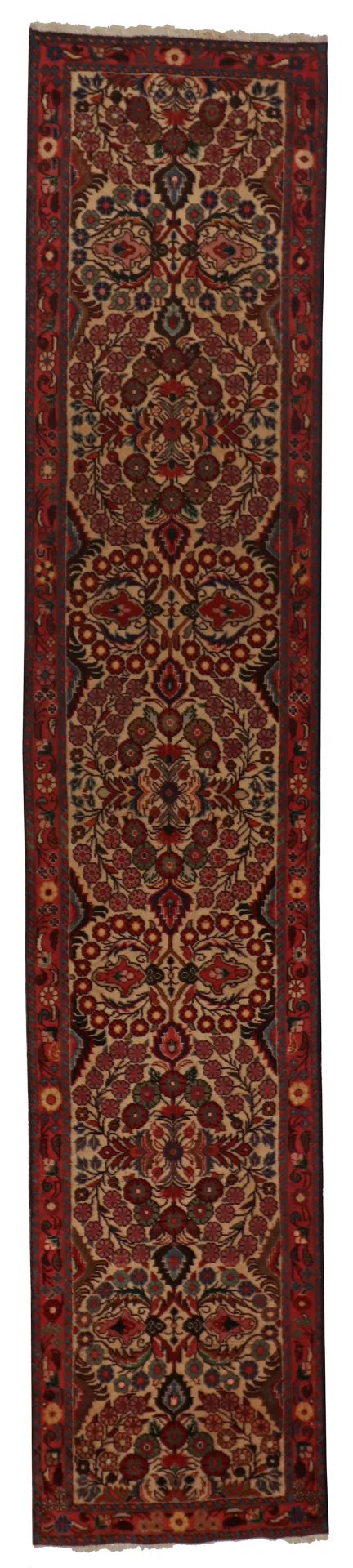 2.7 x 13 - Hamadan Fine/Wool Floral Rectangle - Finest Hand-Knotted Quality Wool — 65277