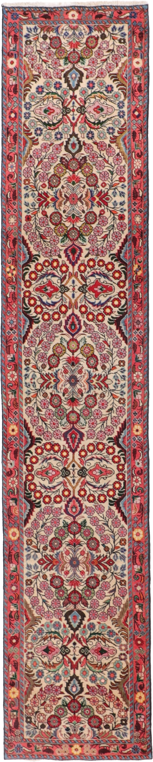 W 2.7 L 13 Hamadan Runner 100% Wool Hand-Woven All-Over Design - 65277