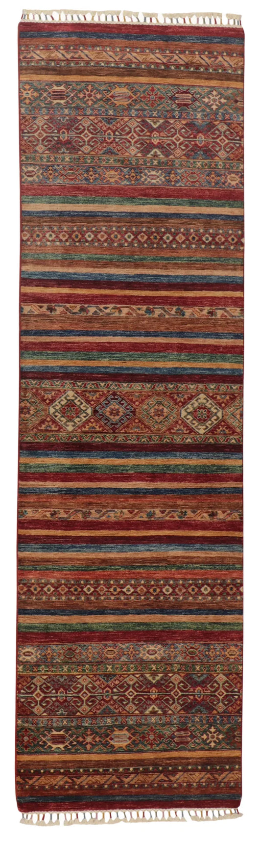 Runner - Baluch Fine/Wool All Over Rectangle - Hand Knotted Rug — 65334