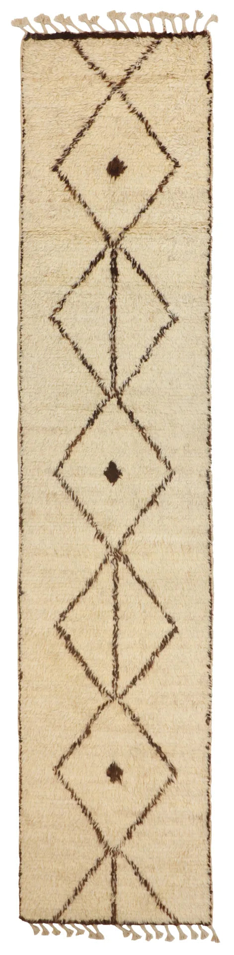 W 2.7 - L 15.8 - Moroccan Fine/Wool All Over Rectangle - Finest Hand-Knotted Quality Wool - 65353