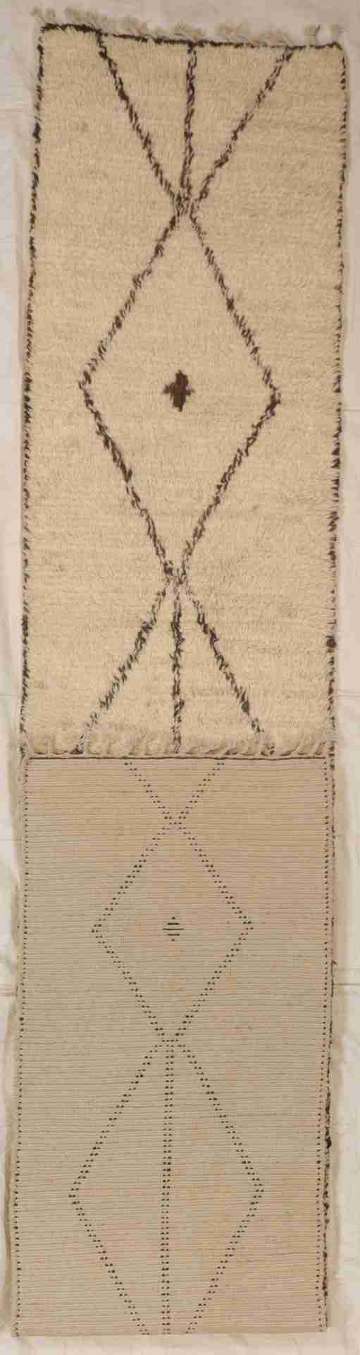 W 2.7 - L 15.8 - Moroccan Fine/Wool All Over Rectangle - Finest Hand-Knotted Quality Wool - 65353