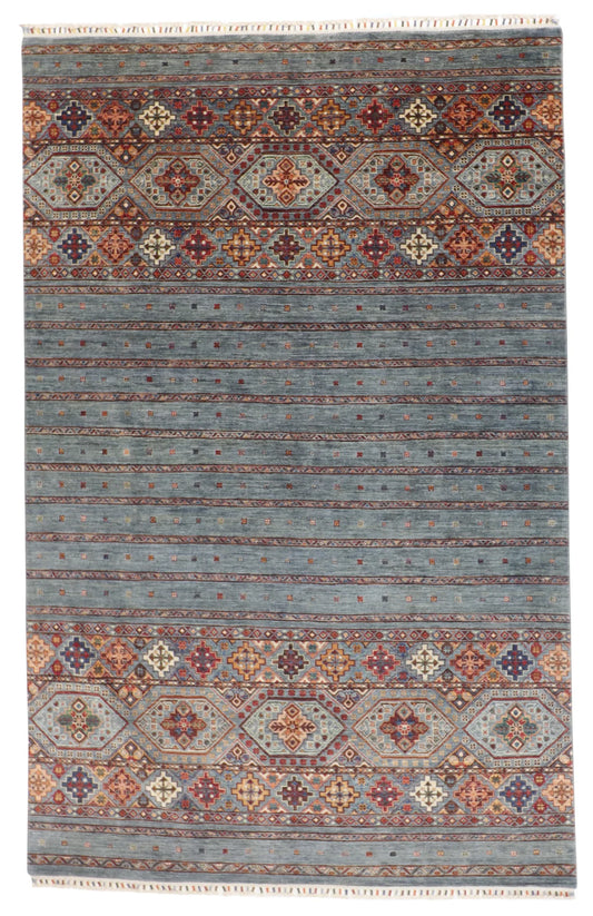 6.8 x 10.5 - Khotan Wool Transitional Rectangle - Finest Hand-Knotted Quality Wool — 65359