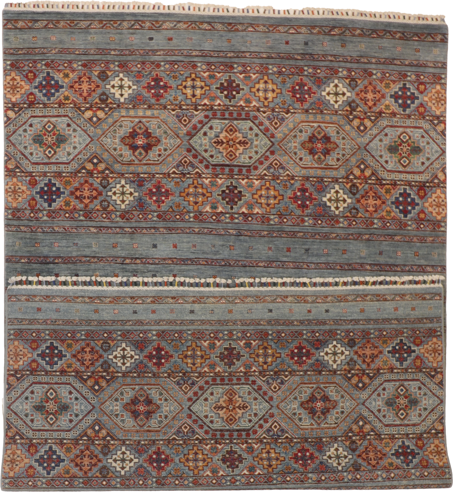 W 6.8 L 10.5 Khotan 100% Wool Hand-Woven All-Over Design - 65359