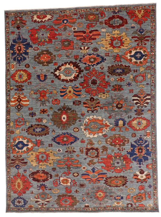 8.9 x 11.9 - Zeigler Wool Contemporary Rectangle - Hand Woven Rug — 65362