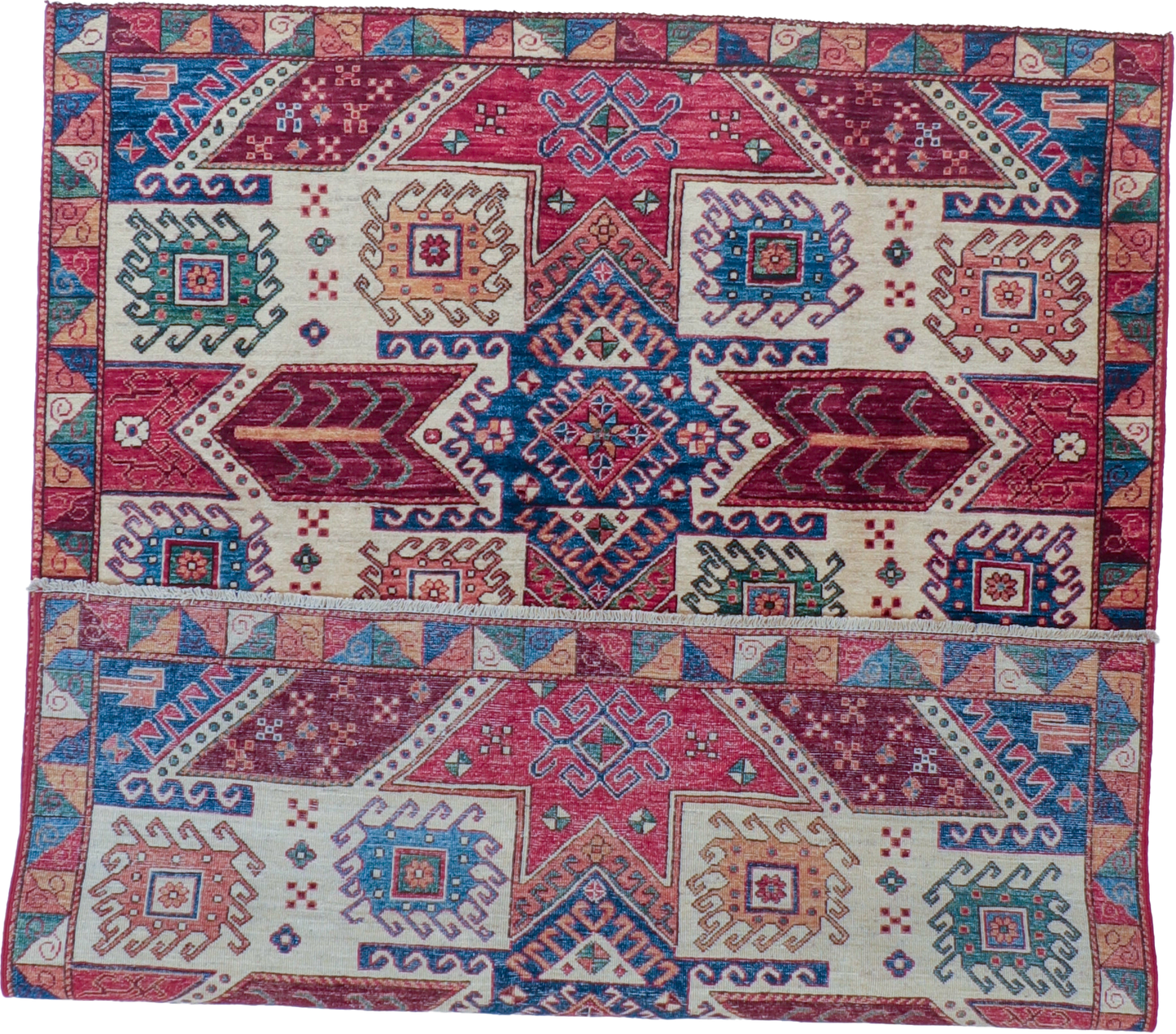 W 5 L 6.5 Kazak 100% Wool Hand-Woven All-Over Design - 65363