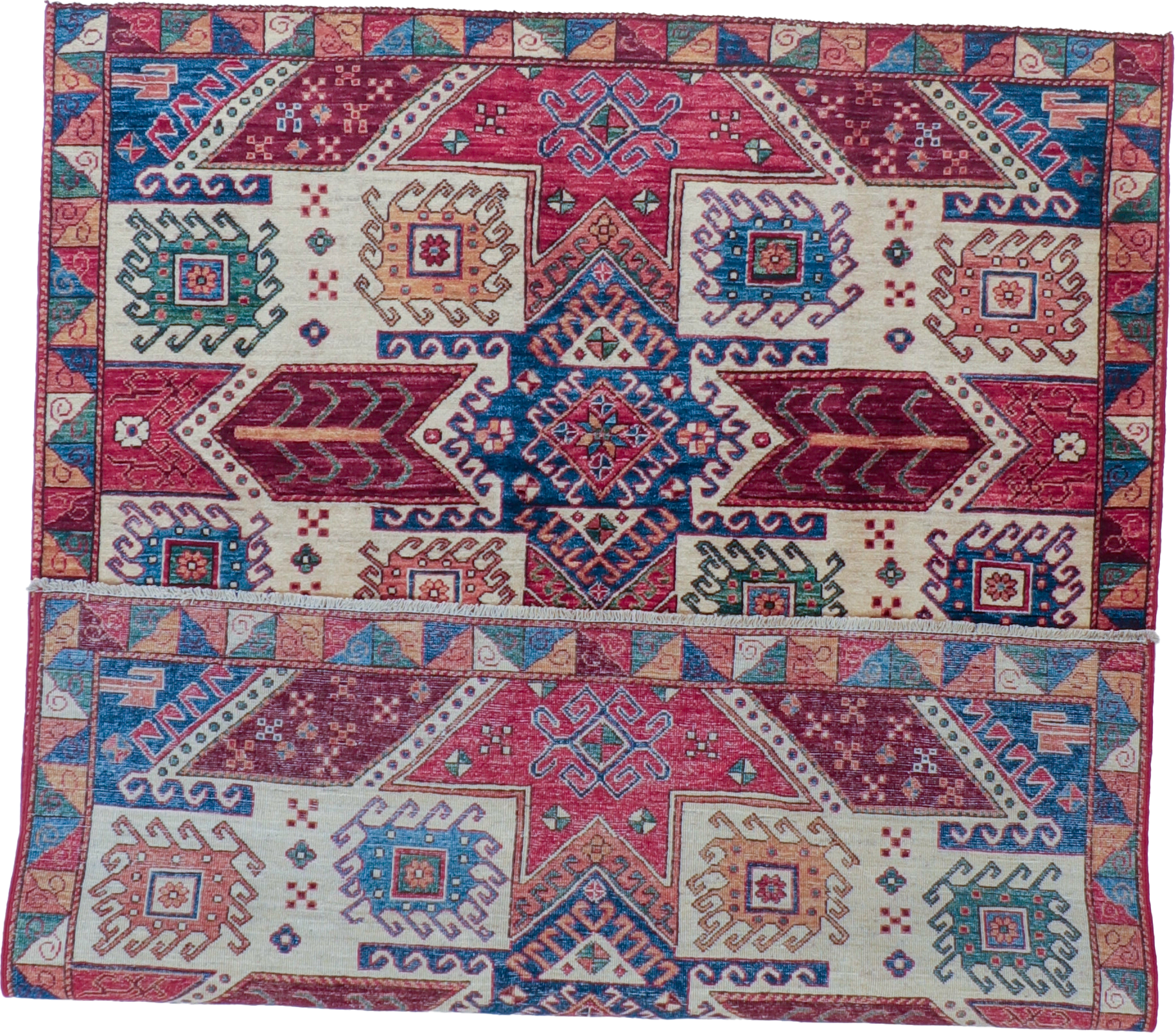 W 5 L 6.5 Kazak 100% Wool Hand-Woven All-Over Design - 65363
