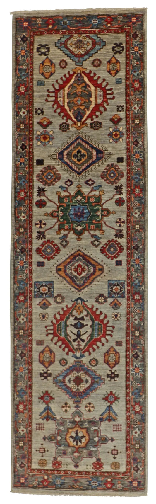 2.9 x 9.8 - Heriz Fine/Wool All Over Rectangle - Finest Hand-Knotted Quality Wool — 65366