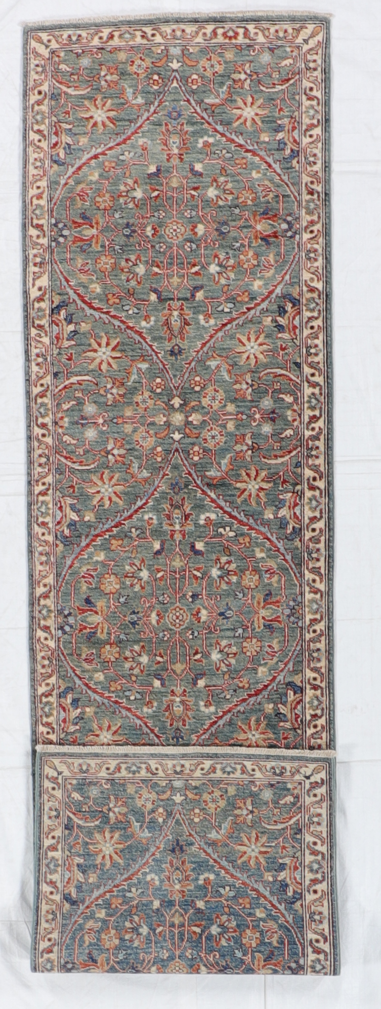 W 2.6 - L 10 - Sarouk Fine/Wool All Over Rectangle - Finest Hand-Knotted Quality Wool - 65368