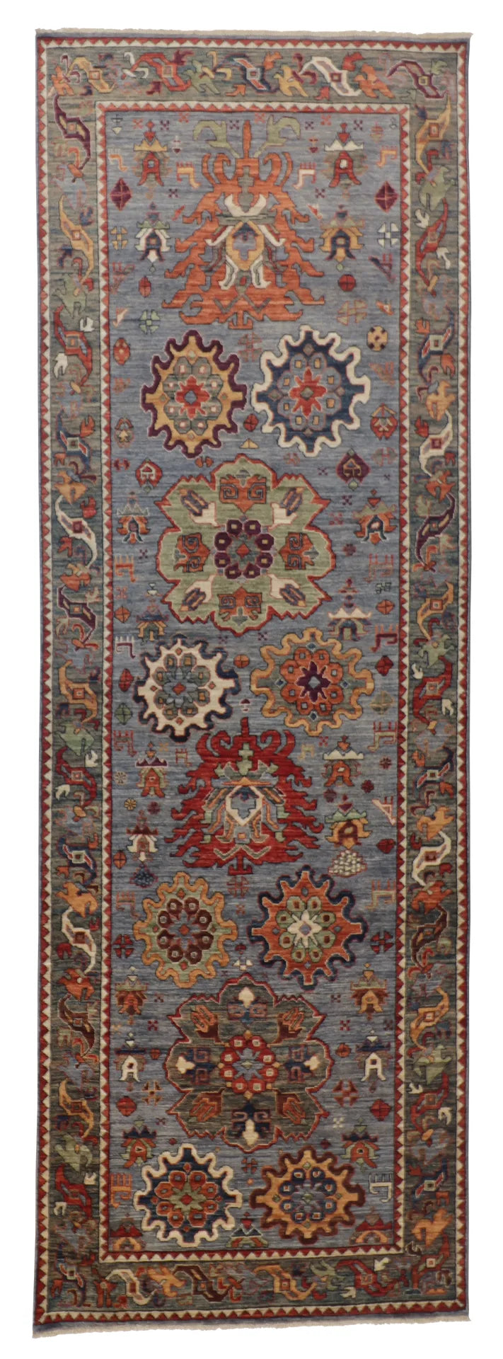 W 3.10 - L 11.6 - Mahal Fine/Wool All Over Rectangle - Finest Hand-Knotted Quality Wool - 65379