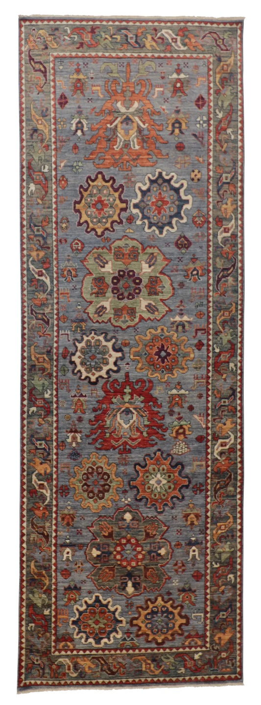 W 3.10 - L 11.6 - Mahal Fine/Wool All Over Rectangle - Finest Hand-Knotted Quality Wool - 65379