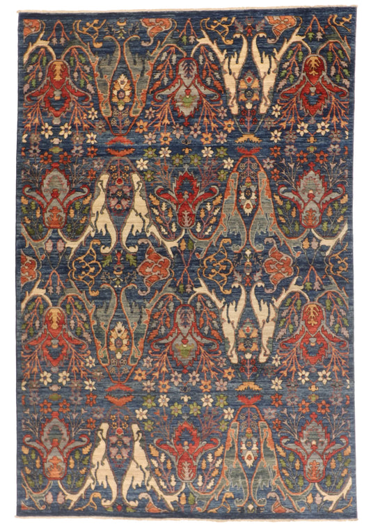 6 x 9 - Golfrangie Fine/Wool All Over Rectangle - Finest Hand-Made Quality Wool — 65380