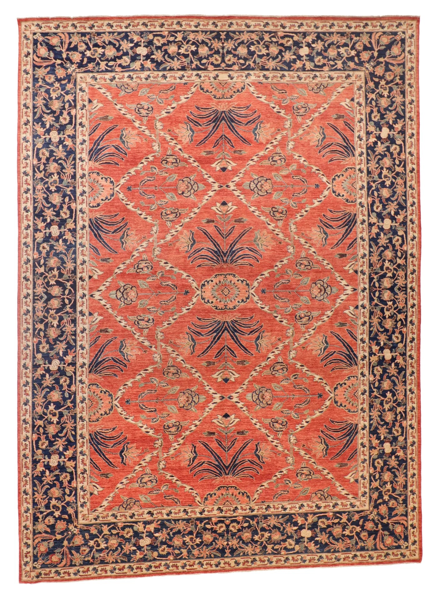 10 x 13.8 - Mahal Wool Traditional Rectangle - Finest Hand-Knotted Quality Wool — 65406