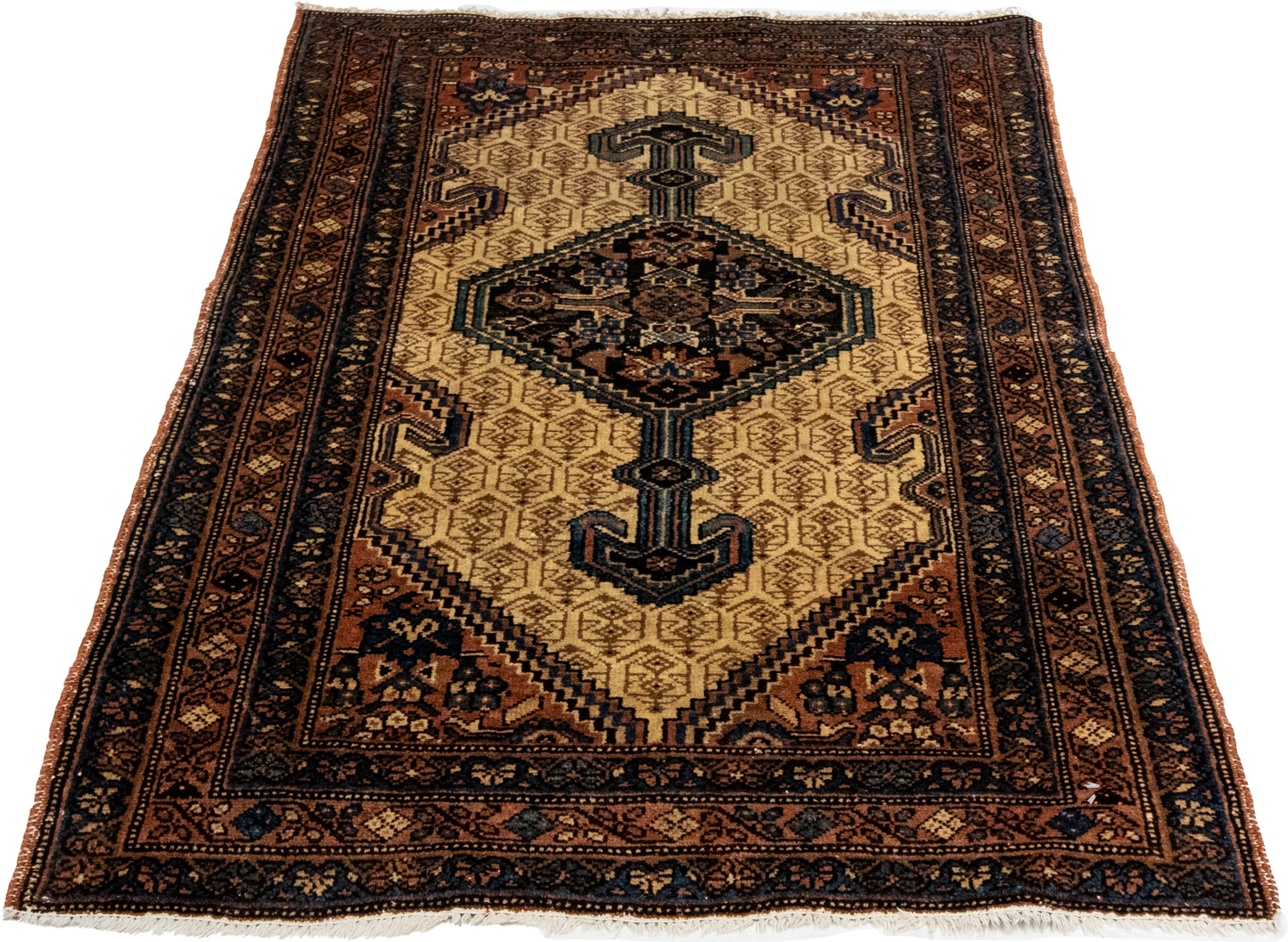W 3 L 4.9 Lillian 100% Wool Hand-Woven Medallion Design - 6540