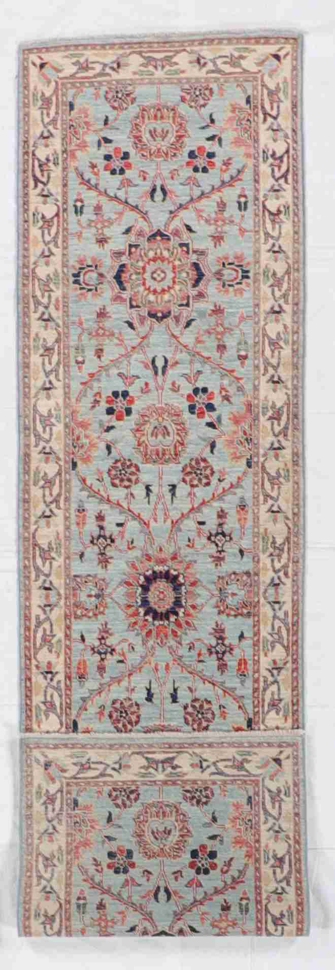 W 2.5 - L 9.4 - Mahal Fine/Wool All Over Rectangle - Finest Hand-Knotted Quality Wool - 65415