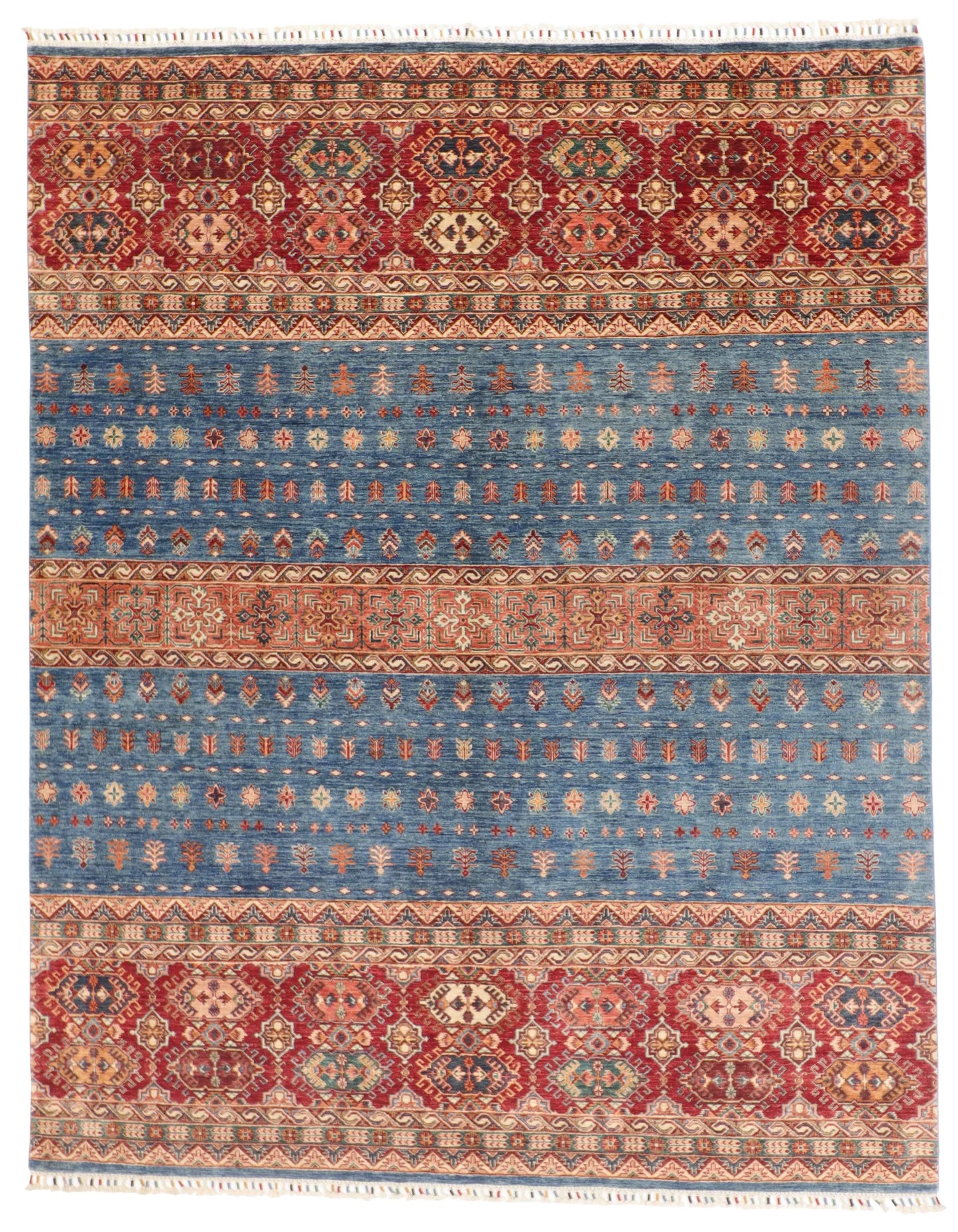 8 x 10.3 - Tree of Life Wool Transitional Rectangle - Finest Hand-Knotted Quality Wool — 65429