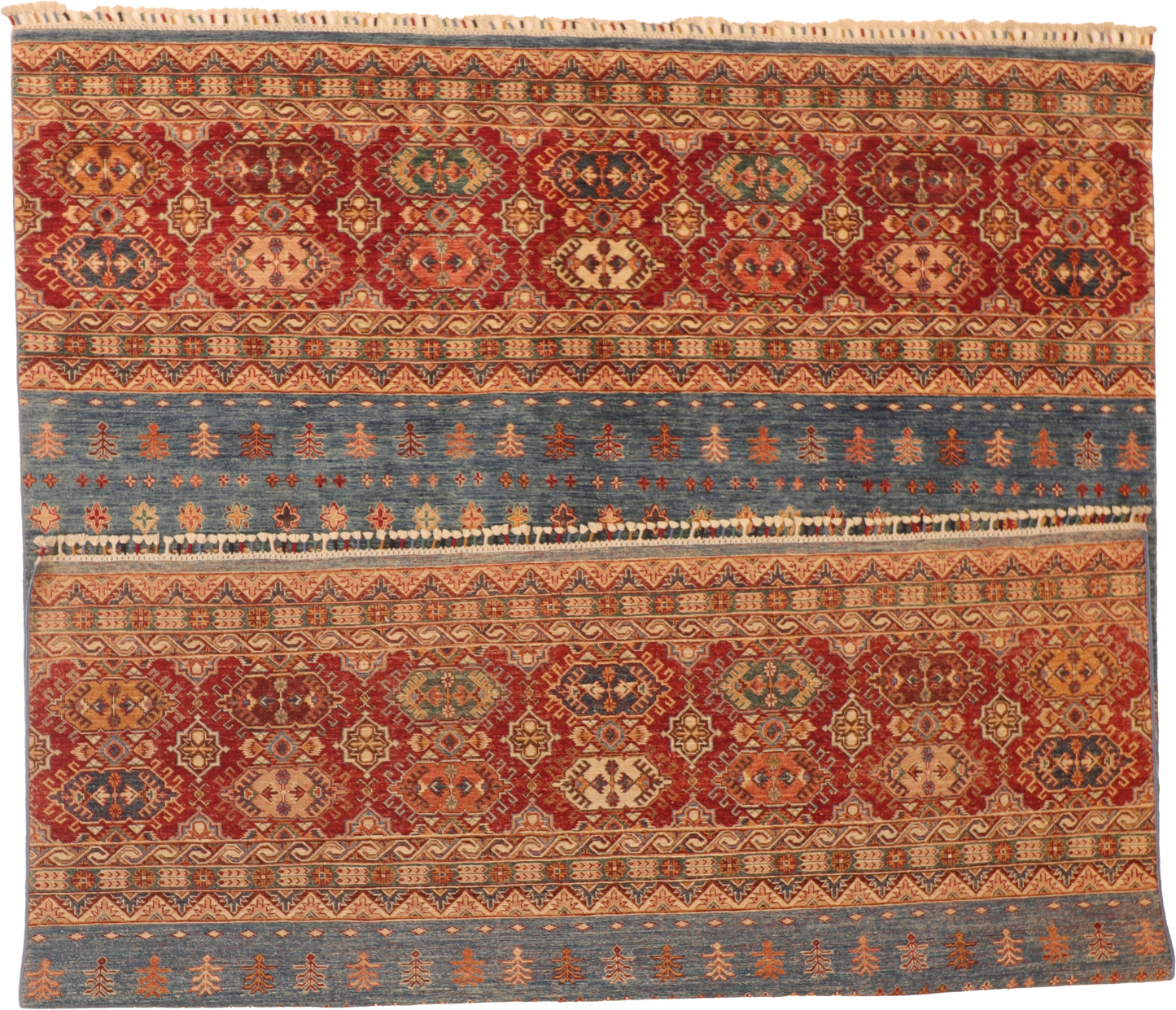 W 8 L 10.3 Tree of Life 100% Wool Hand-Woven All-Over Design - 65429