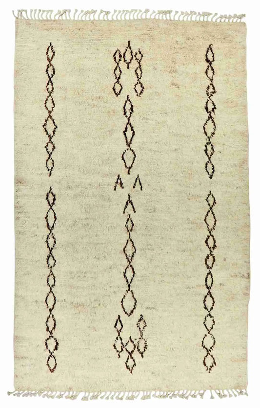 5.10 x 9.2 - Moroccan Wool Contemporary Rectangle - Finest Hand-Knotted Quality Wool — 65435