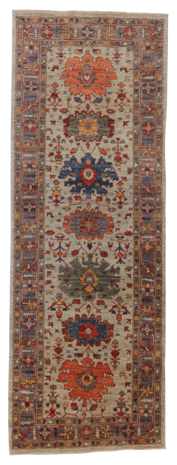 4 x 11.1 - Ziegler Fine/Wool All Over Rectangle - Finest Hand-Knotted Quality Wool — 65438